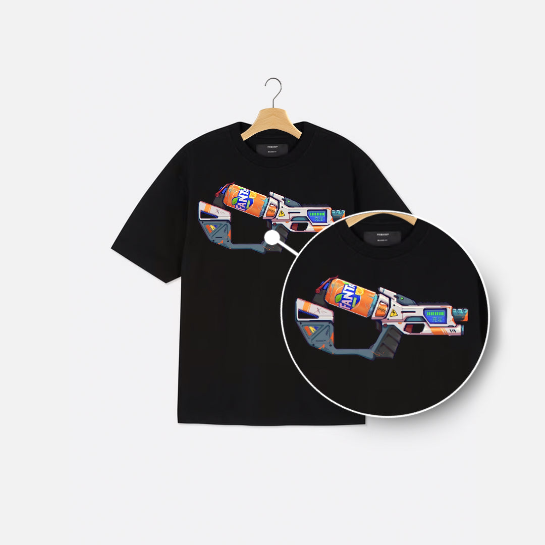 Gun With Fanta Can Artwork T-Shirt