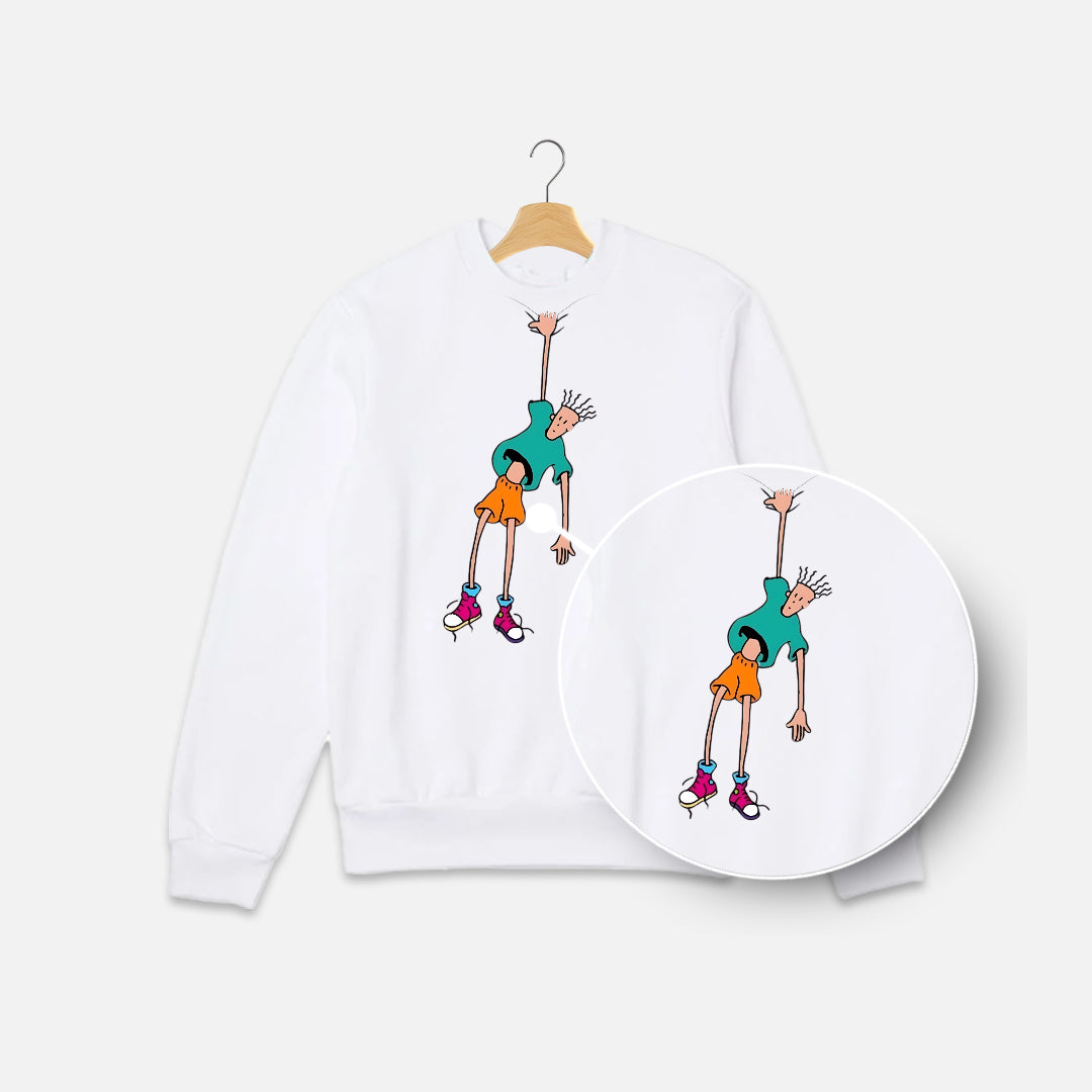 Funny Falling Man Graphic Tee Sweat Shirt