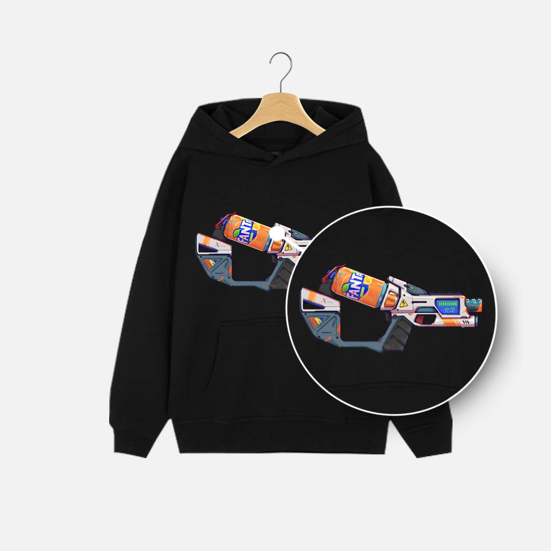 Gun With Fanta Can Artwork Hoodie