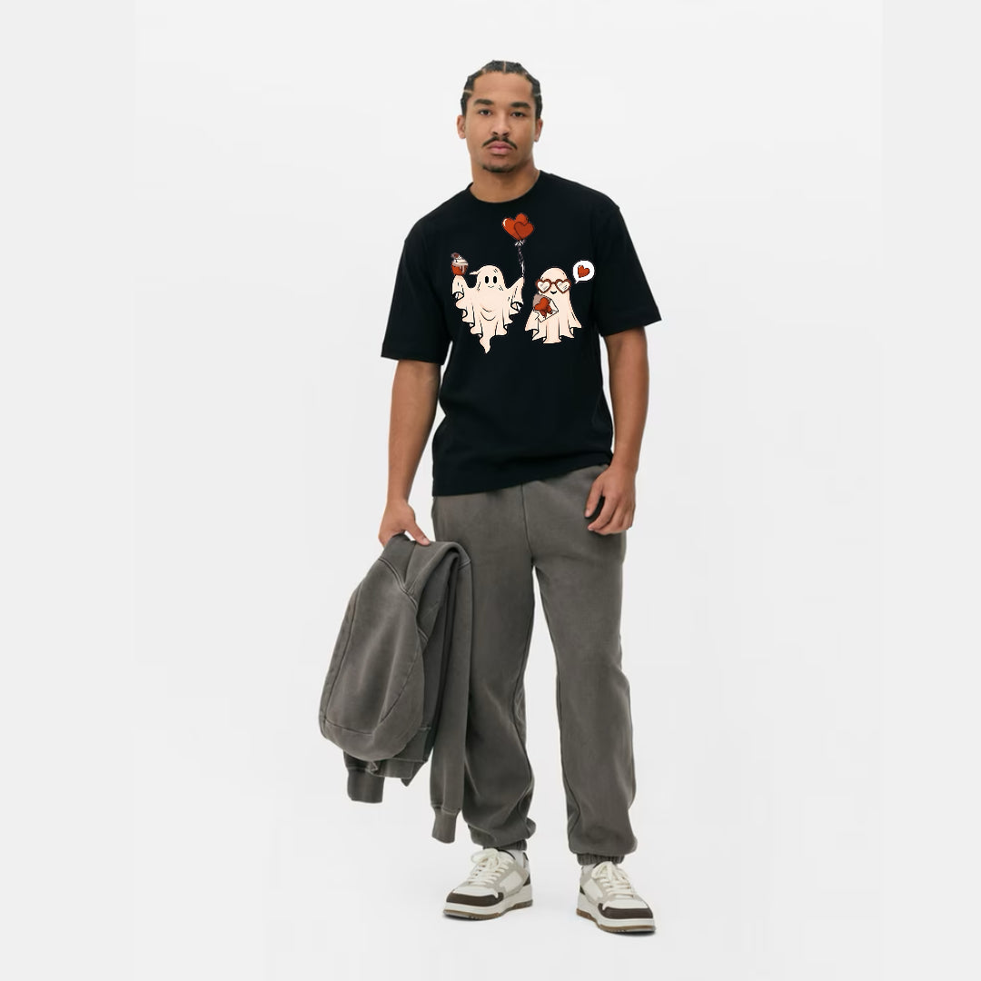 Cute Ghosts with Heart & Love Letter T-Shirt