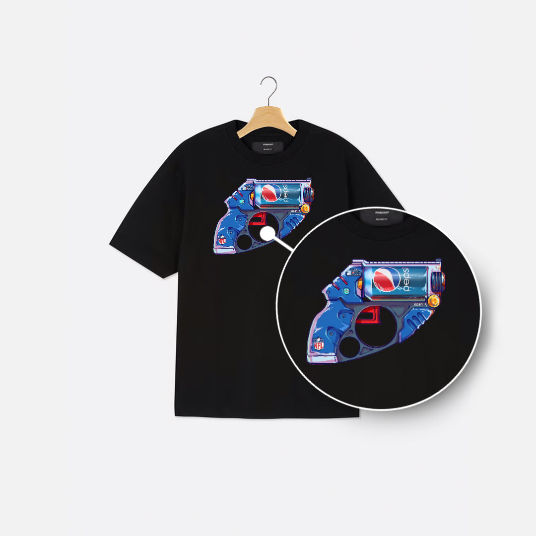 Gun With Pepsi Can Artwork T-Shirt