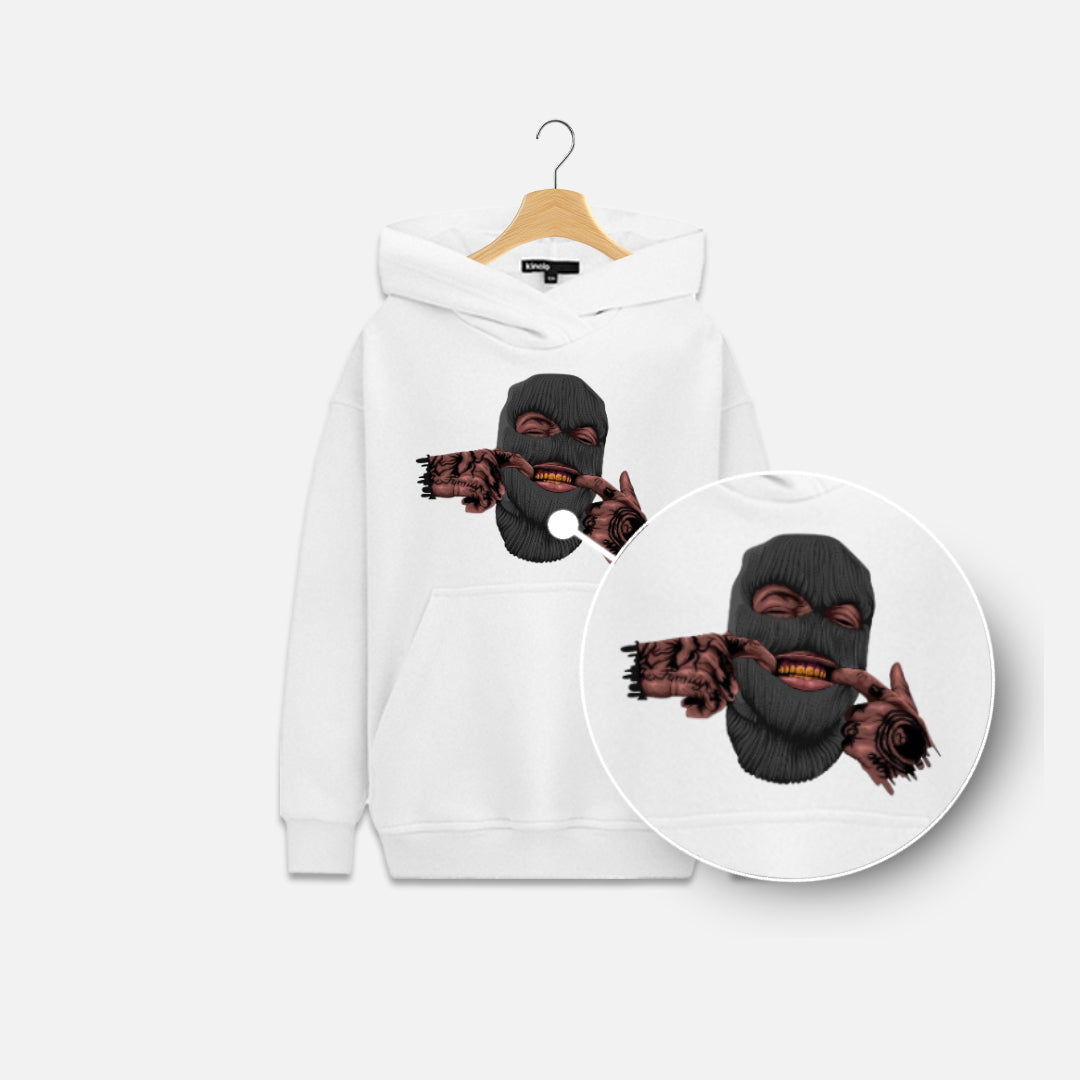 Rap Style Two Fingers Graphic Hoodie