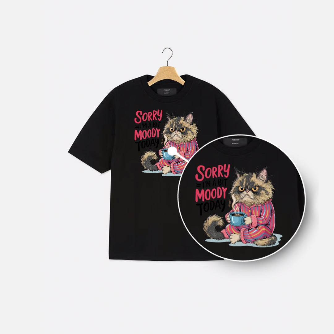Hilarious Cat Mood Swing Graphic Tee T-Shirt