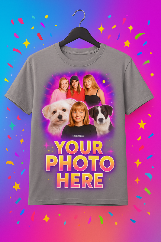 Custom Photo Collage T-Shirt – Personalized Pet & Family Picture Tee, Unique Gift for Birthdays, Anniversaries & Holidays