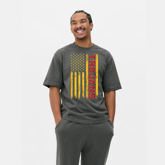 Trojan's USA Flag Design T-Shirt