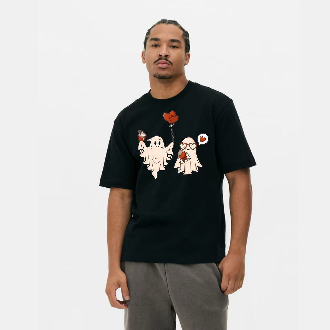 Cute Ghosts with Heart & Love Letter T-Shirt