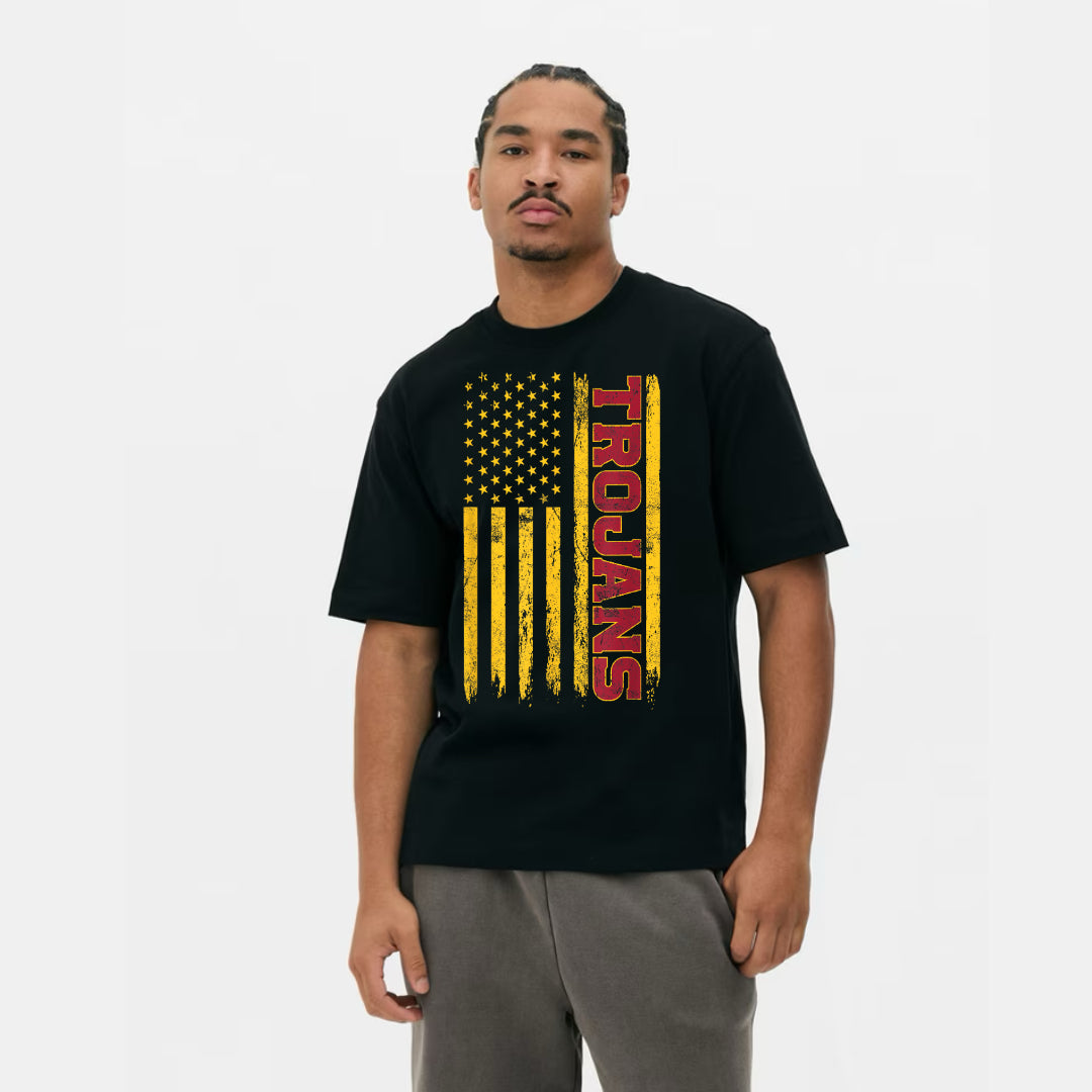 Trojan's USA Flag Design T-Shirt