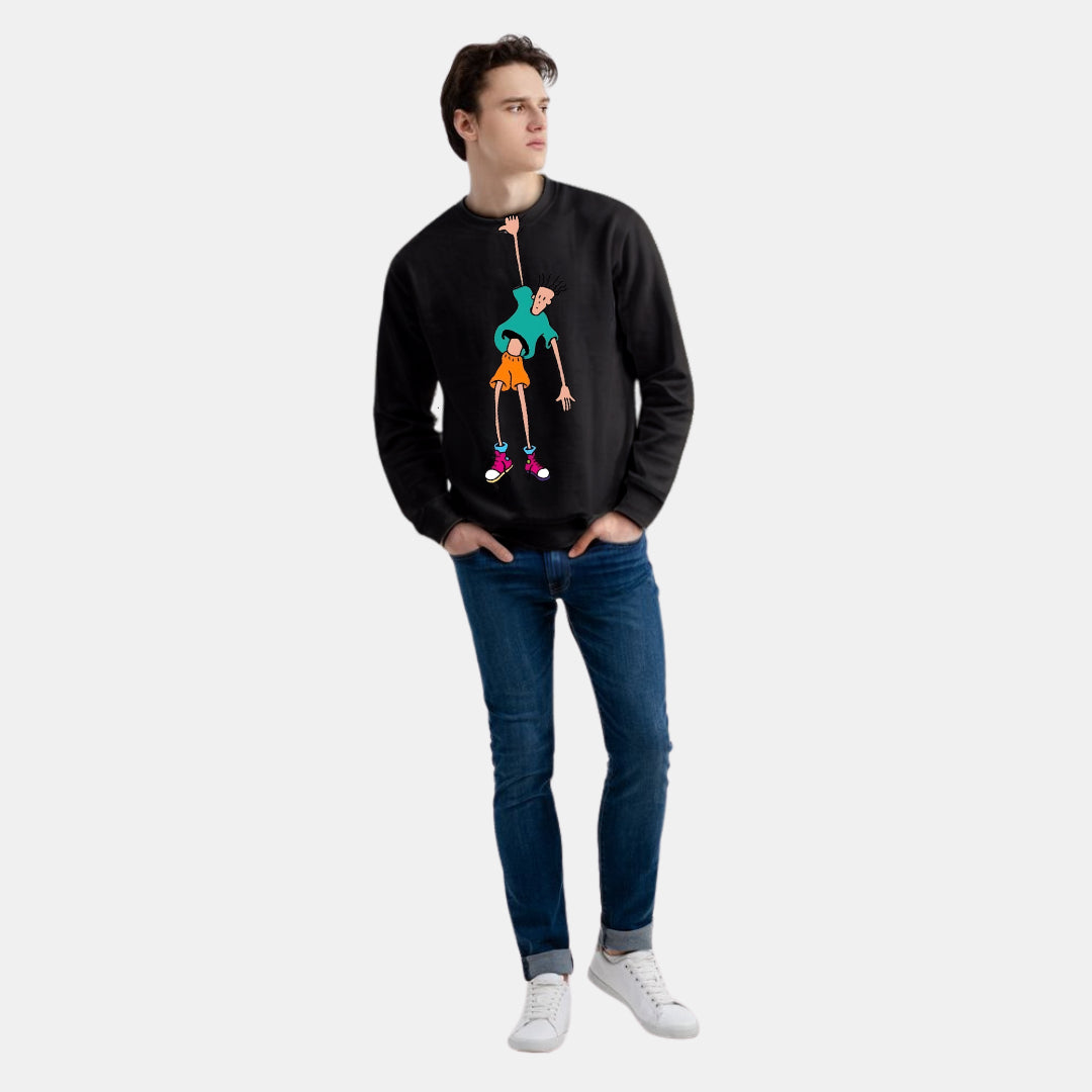 Funny Falling Man Graphic Tee Sweat Shirt