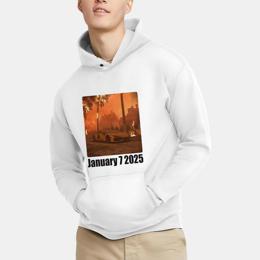 Los Angeles Fire And Burned Lamborghini Visuals Hoodie