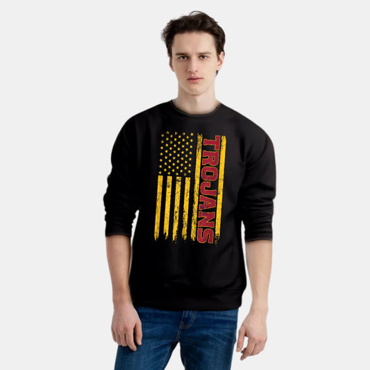 Trojan's USA Flag Design Sweat Shirt