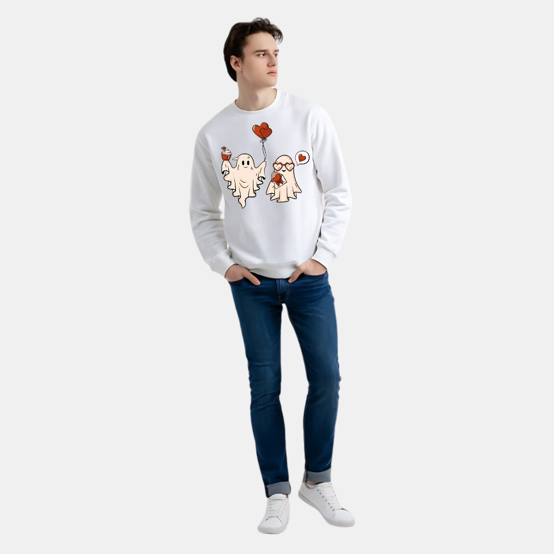 Cute Ghosts with Heart & Love Letter Sweat Shirt