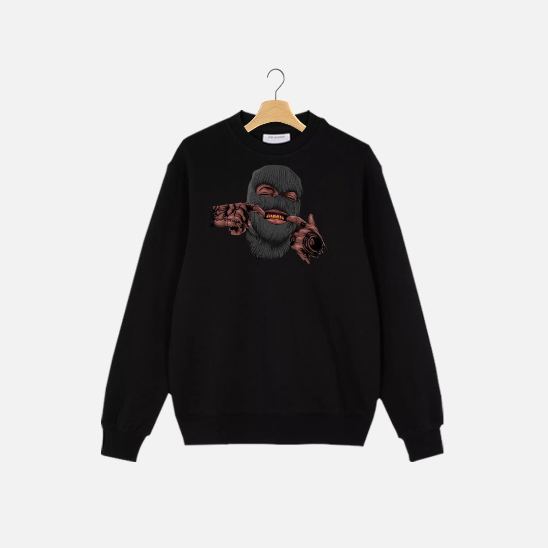 Rap Style Two Fingers Graphic Sweat Shirt