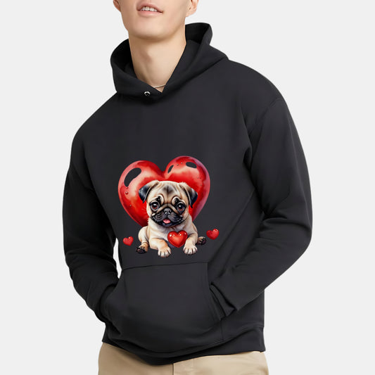 Perfect Gift for Dog Lovers – Cute Puppy with Hearts Print Hoodie