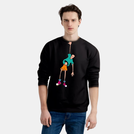 Funny Falling Man Graphic Tee Sweat Shirt