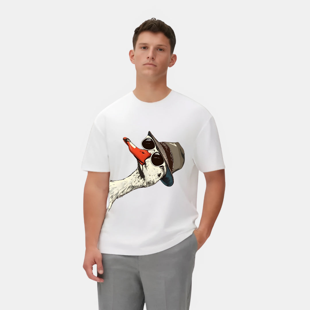 Cool Duck With Glasses and Cap Tee T-Shirt