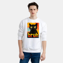 Bruh Title Meets Shadow Cat Charm Sweat Shirt