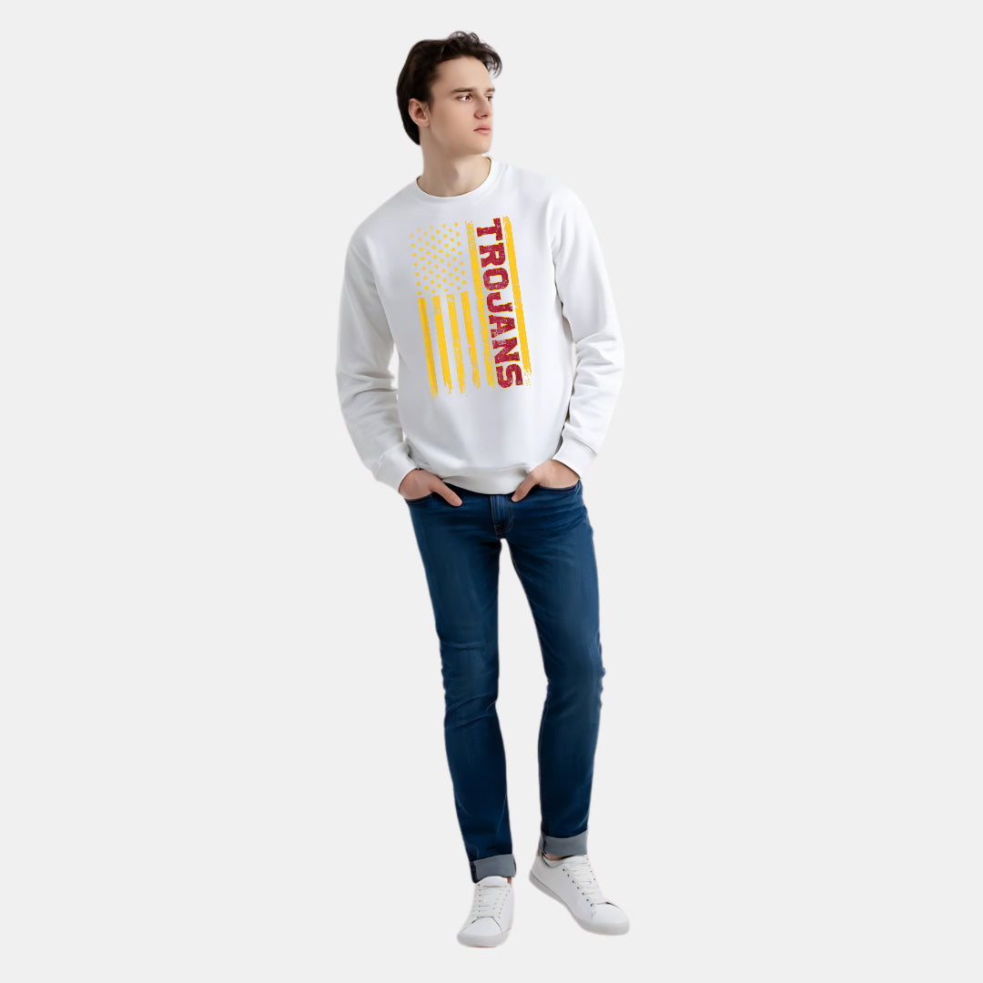 Trojan's USA Flag Design Sweat Shirt