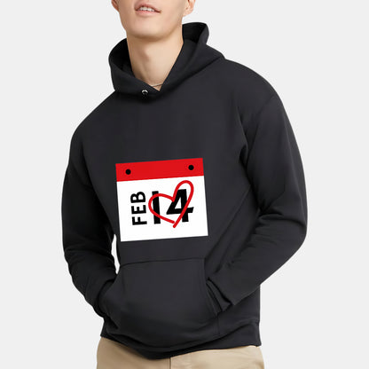 Heart and Calendar Valentine’s Day Design Hoodie