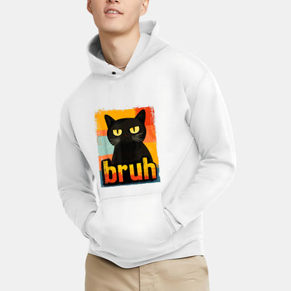 Bruh Title Meets Shadow Cat Charm Hoodie