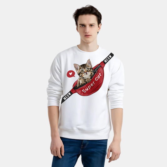 Cute and Trendy Kitten in Handbag Fashion Print Tee Sweat Shirt