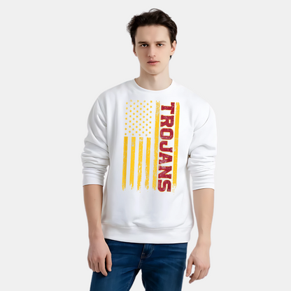 Trojan's USA Flag Design Sweat Shirt