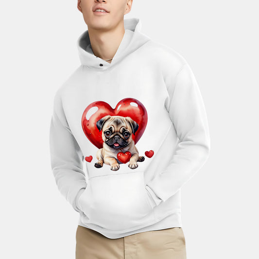 Perfect Gift for Dog Lovers – Cute Puppy with Hearts Print Hoodie