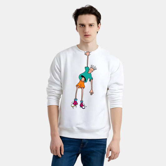 Funny Falling Man Graphic Tee Sweat Shirt