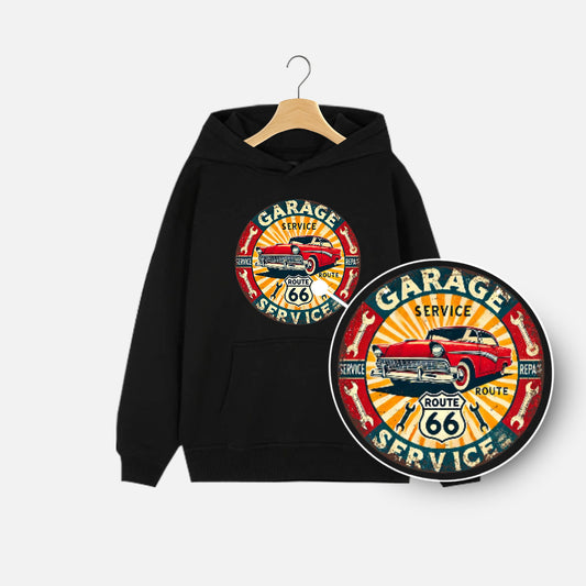 Vintage Car Repair Garage Branding Tee Hoodie