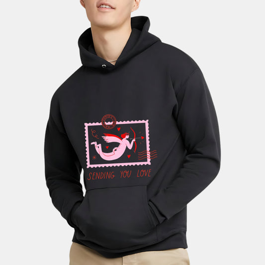 Romantic Angel-Themed Valentine’s Day Hoodie