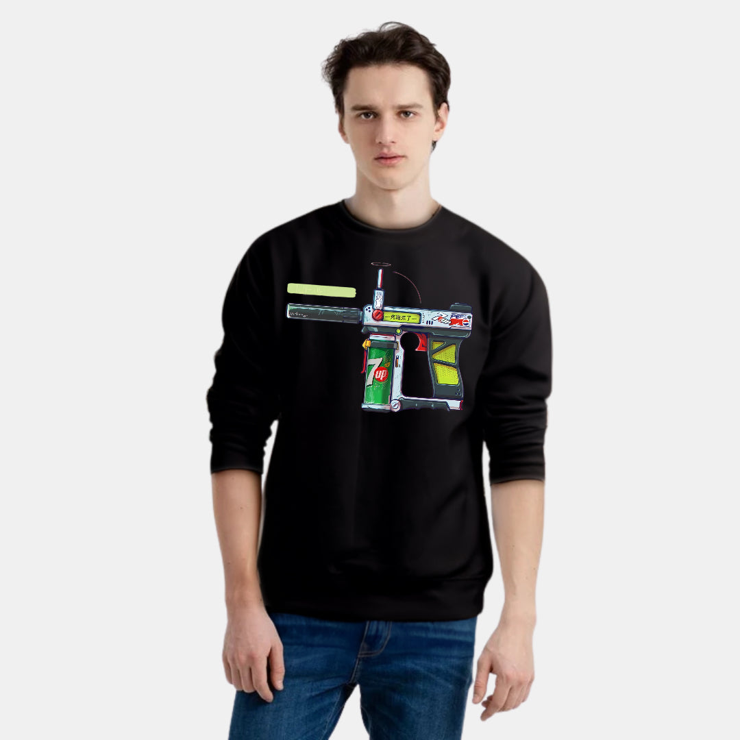 Gun with 7up Can Artwork Tees Sweat Shirt