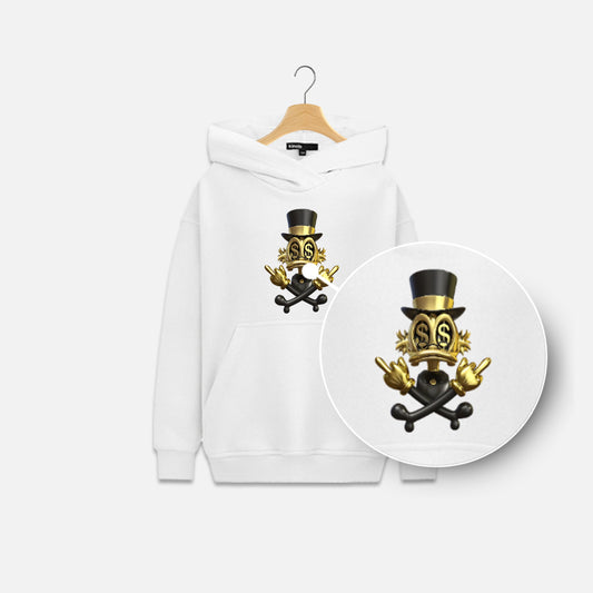 Duck with Dollar Eyes and Middle Fingers Design Hoodie