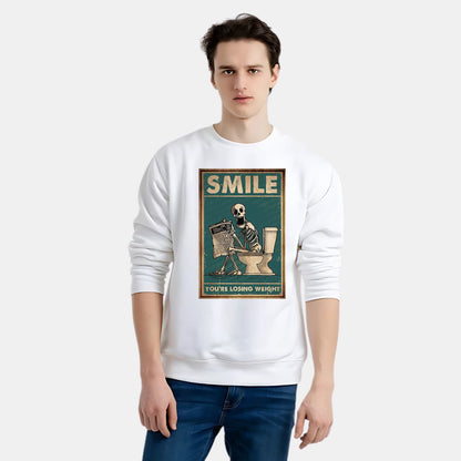 Dark Comedy Skeleton Design Sweat Shirt