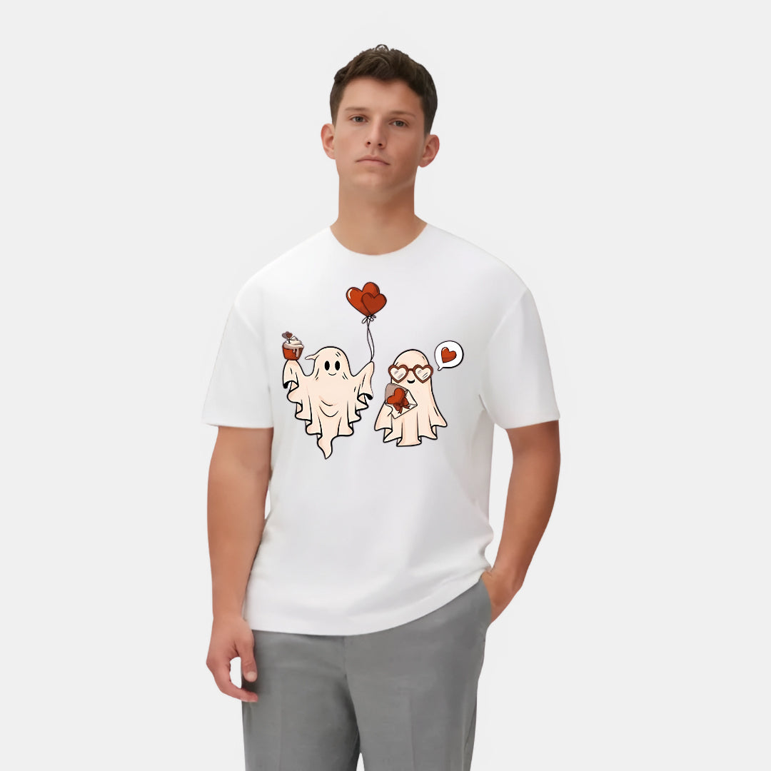 Cute Ghosts with Heart & Love Letter T-Shirt