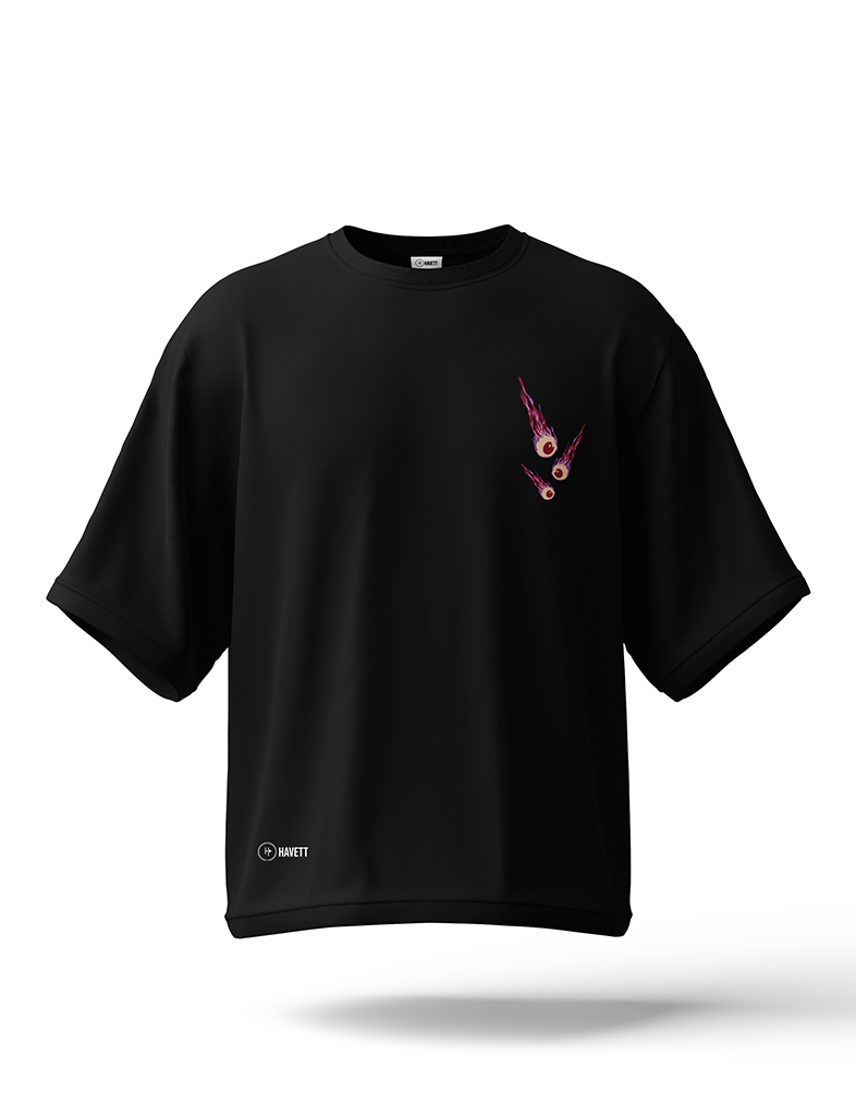 Red Lightning Drop Shoulder Tee